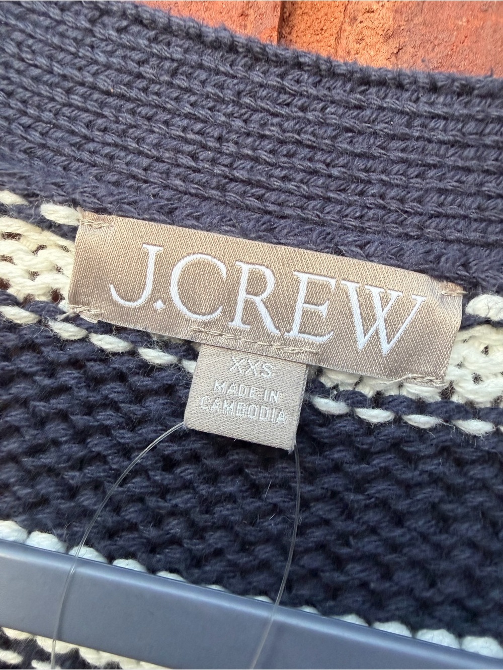 J Crew Heritage cotton relaxed cardigan in stripe navy sweater grandpa coastal - Picture 4 of 6